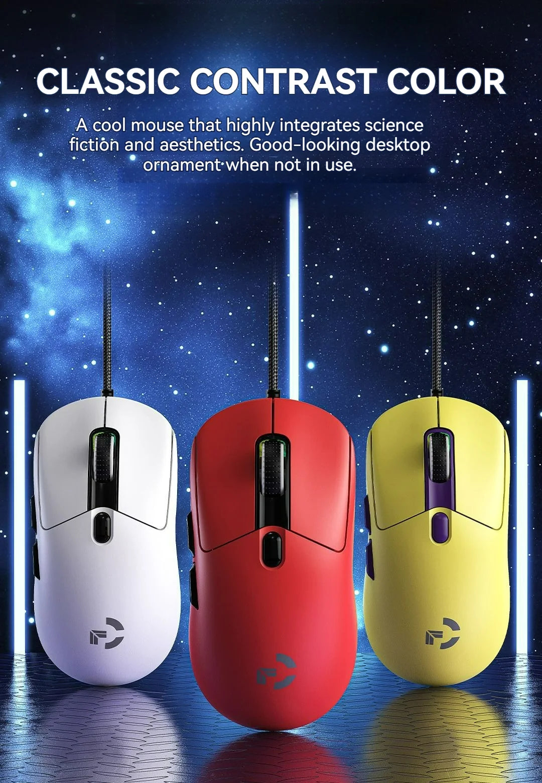 Langallinen pelihiiri, 6 DPI-tasoa, säädettävissä jopa 12800DPI:hin, Instant A825 -siru, RGB-makro-ohjelmointi, ergonominen muotoilu, universaali hiiri