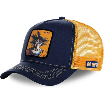 Dragon Ball Styles Anime Son Goku Bomuld Ny baseballkasket til mænd og kvinder Hip Hop Far Justerbar mesh-kasket Trucker-kasket