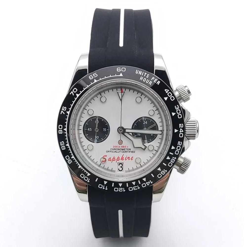 New Chronograph VK64 Quartz Watch 39.5mm 316L Stainless Steel 50M Waterproof Luminous Men Sports Business Watches