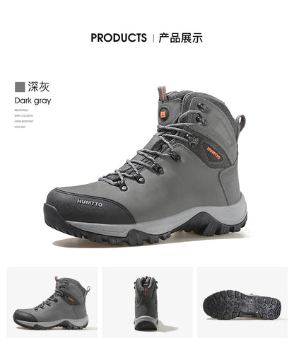 HUMTTO Sapatilhas de Caminhada Impermeáveis para Homem, Botas de Caça Táticas de Deserto, Botas de Trekking pelo Tornozelo para Homem e Mulher, Quentes em Couro