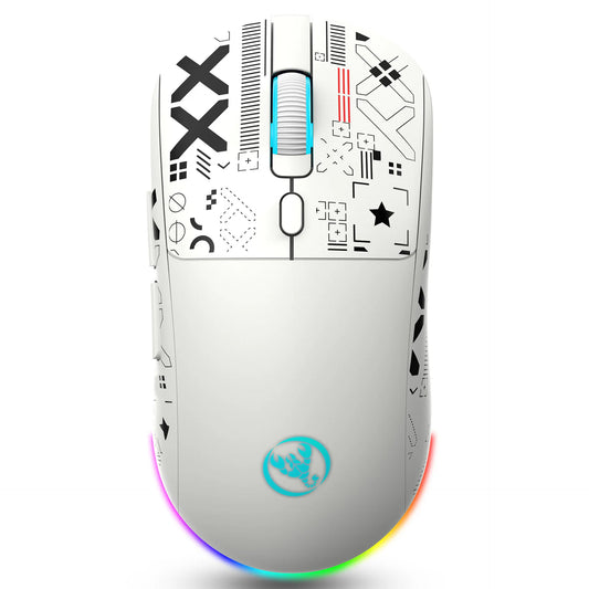 Ratón gaming Bluetooth recargable de 3 modos 2.4G USB inalámbrico con retroiluminación RGB para iPad, tablet, portátil y ordenador