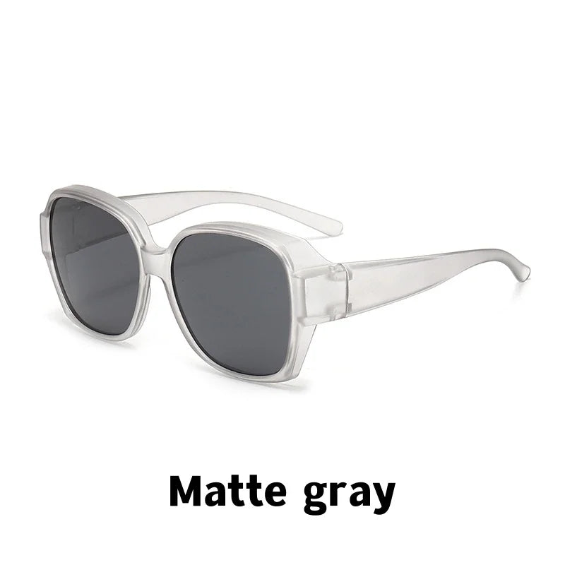 Fashion Round Polarized Sunglasses Cover Over Myopia Prescription Glasses Portable Men Women Vintage Fishing Driving Eyewear