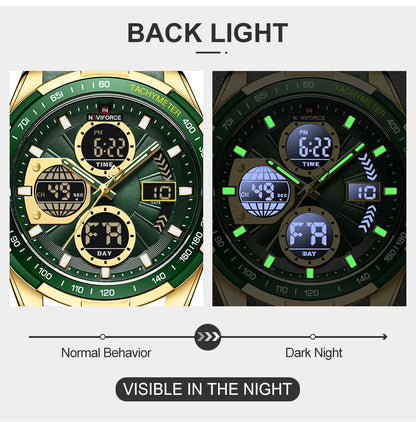 New NAVIFORCE Watches for Men Leather Mens Military Sport Waterproof Watch Quartz WristWatch Chronograph Male Clock