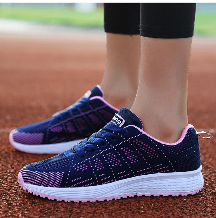 Damen-Flache Schuhe, Schnürschuhe, Freizeitsneaker, Damenschuhe, weiche Zapatos Mujer, große Größen