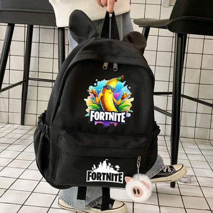 Neuer Fortnite-Cartoon-Rucksack für Jungen und Mädchen, lässige Schultasche mit großem Fassungsvermögen, Studententasche mit Hasenohren, Reiserucksack, Schreibwaren-Geschenk