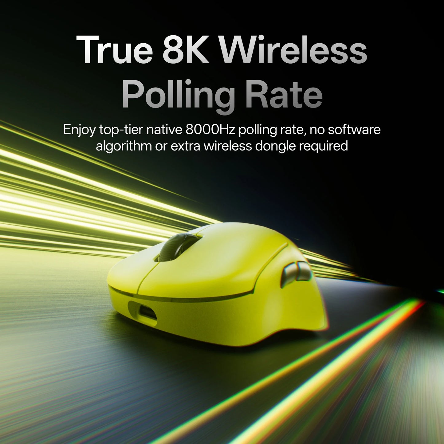 Mouse gaming wireless Rapoo VT3S /VT3S MAX GEN-2, rată de polling wireless True 8K, ultra-ușor, 49g, autonomie a bateriei de până la 750Hr