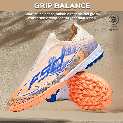 TF Soccer Shoes For Kids Youth PU Fabric Upper Rubber Sole Wear-resistant Non-slip Training Football Boots