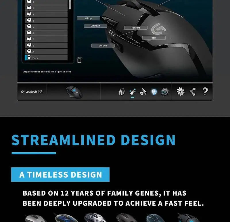 Logitech G402 kabelgebundene Gaming-Maus, 32-Bit-ARM-Prozessor, 8 Tasten, 500 IPS, rutschfest, für ganztägige Gaming- und Arbeitssessions