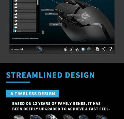 Logitech G402 kabelgebundene Gaming-Maus, 32-Bit-ARM-Prozessor, 8 Tasten, 500 IPS, rutschfest, für ganztägige Gaming- und Arbeitssessions