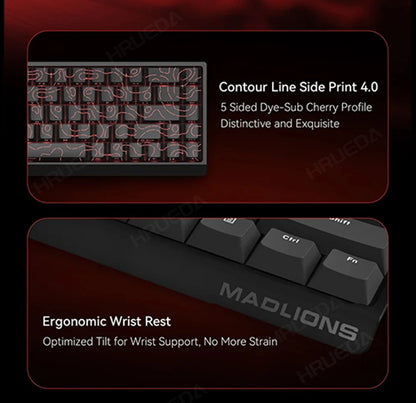 MADLIONS Mad 60he Mad60HE Mad 68HE Teclado mecânico com interruptores magnéticos, com fios, hot-swap, taxa de polling 8K, teclado gaming personalizado