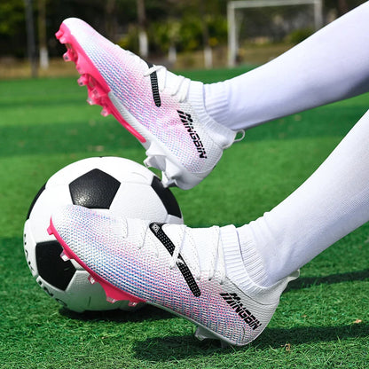 Botas de fútbol de césped profesionales para hombre, botines de fútbol con malla transpirable, zapatillas de fútbol juveniles antideslizantes, sneakers masculinas Society Chuteira