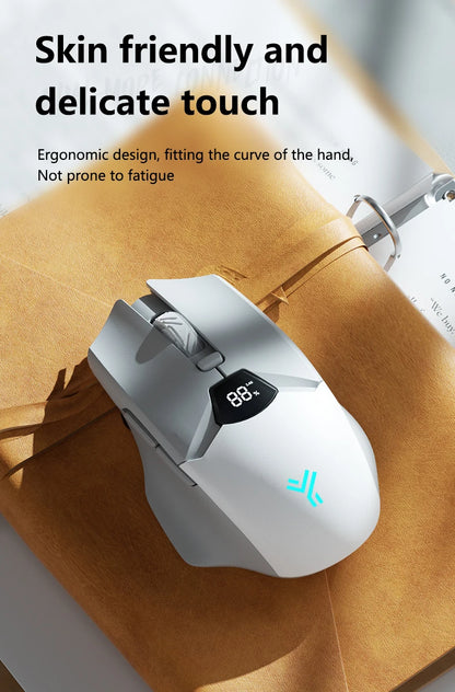 Warvank SX01 trådlös gamingmus med smart skärm, DPI-justering i 6 steg, 600mAh uppladdningsbar tyst Bluetooth-mus för kontor