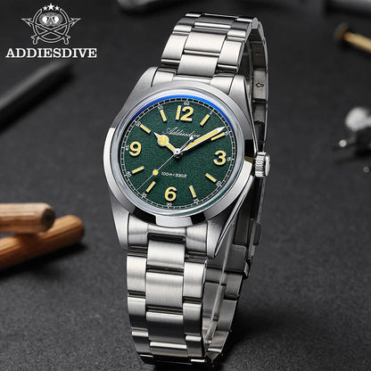ADDIESDIVE 36mm Hot Sale Men's Watch AD2518 Bubble Mirror Glass 316L Stainless Steel Reloj Hombre 100m Waterproof Quartz Watches