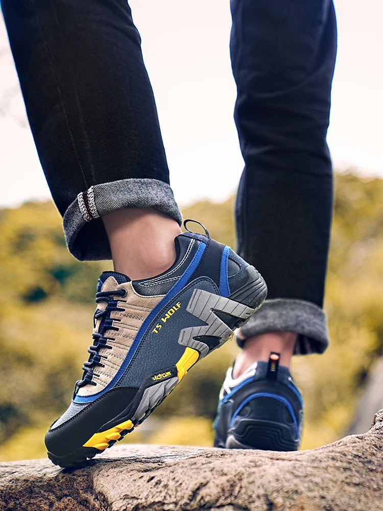 Outdoor-Liebhaber-Trekkingschuhe für Herren, wasserdichte Wanderschuhe, Bergstiefel aus echtem Leder, Woodland-Jagd- und taktische Schuhe