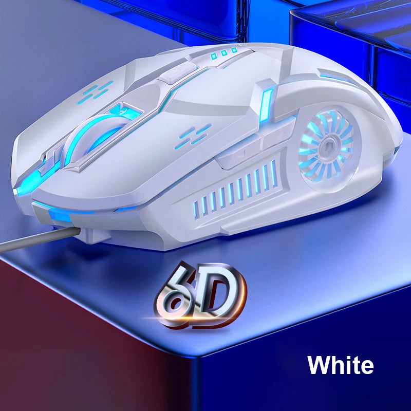 Žična gaming miška G5 z barvito osvetlitvijo ozadja, 6 gumbi, tihim delovanjem, 4-stopenjsko nastavitvijo in 3200 DPI RGB za računalnik in prenosnik