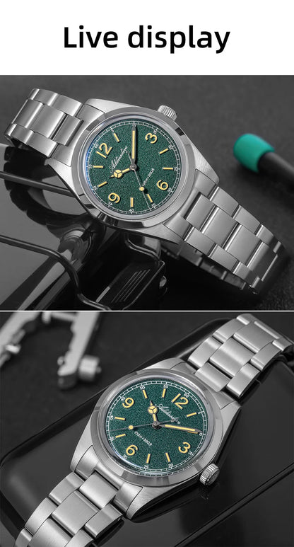 ADDIESDIVE 36mm Hot Sale Men's Watch AD2518 Bubble Mirror Glass 316L Stainless Steel Reloj Hombre 100m Waterproof Quartz Watches