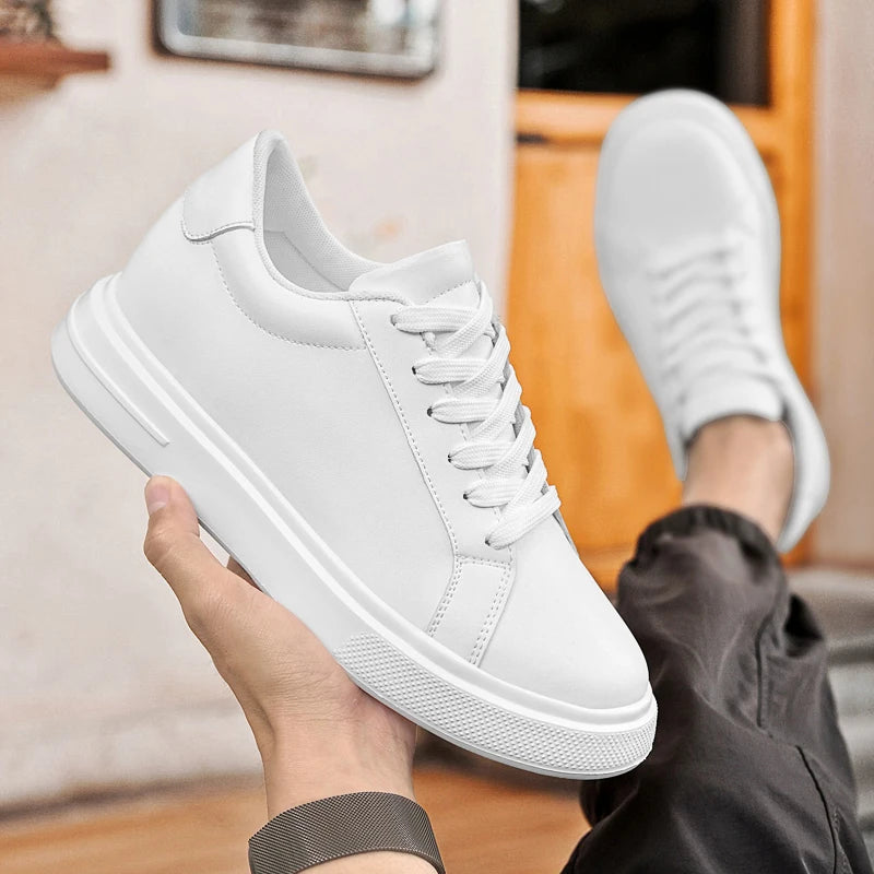 Baskets pour homme, chaussures rehaussantes, semelles rehaussantes, talons hauts de 6 à 10 cm, chaussures en cuir, chaussures de sport, chaussures pour homme