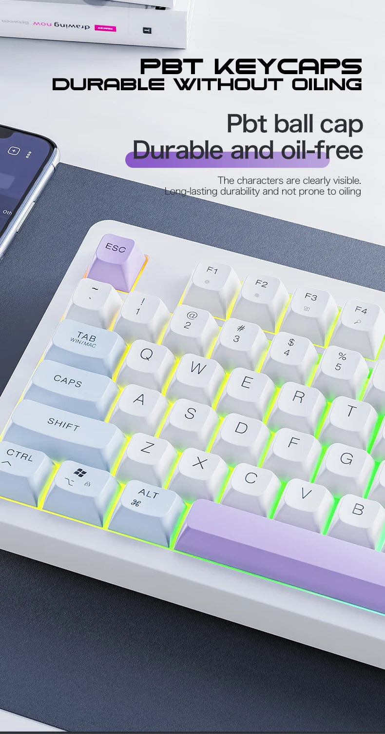 XUNFOX  TK100 wireless 2.4 keyboard Bluetooth dual-mode game silent office notebook universal keyboard