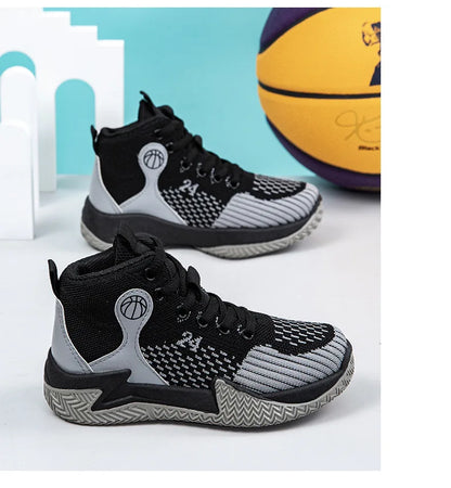 Large Size High-Top Sports Shoes Men's Casual Breathable Comfortable Thick-Soled Basketball and Running Shoes