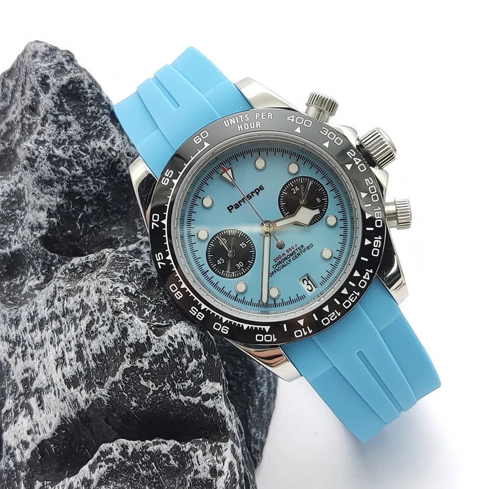 New Chronograph VK64 Quartz Watch 39.5mm 316L Stainless Steel 50M Waterproof Luminous Men Sports Business Watches