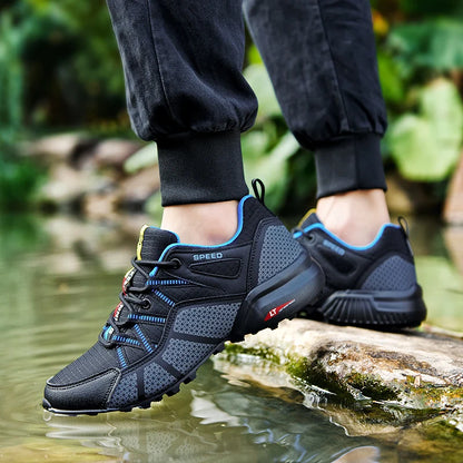 Herenwandelschoenen voor alle terreinen – outdoor sportschoenen van ademend mesh, antislip en slijtvast, voor wandelen en fietsen outdoor