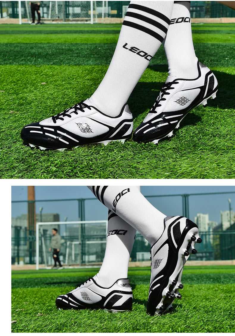 Soccer Shoes Men Turf Football Boots Fashion Firm Ground Studs Anti-Slip Boy Sneakers Original Outdoor Field Training Trainers