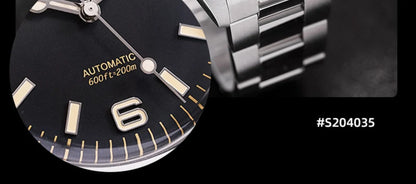 Baltany Men Automatic Watch 39MM Mechaical Wristwatch Bubble Sapphire 20ATM Waterproof C3 Luminous NH38 / SW200