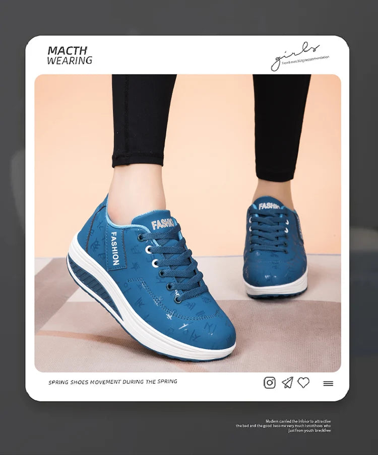 Women Outdoor Thick Bottom Swinging Casual Shoes Fashion Platform Large 42 Flat Bottom Walking Sports Shoes Walking and Running