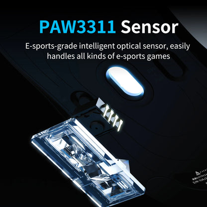 AJAZZ AJ179 V2 MAX Tri-mode right-handed mouse 56g lightweight PAW3311 sensor Huanuo Micro Switch TelinkMicrochip