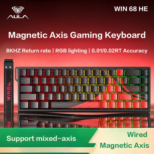 AULA WIN 68 HE Magnetic Axis Keyboard RT Gaming Mechanical Keyboard Wired 8K Polling Rate Full-Key Hot-Swappable
