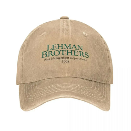 Retro Lehman Brothers Risk Management Department Trucker-Cap, Unisex, im Used-Look, gewaschen, Kopfbedeckung für Outdoor, Laufen und Golf