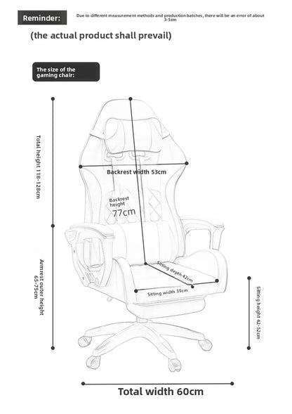 Male e-sports chair is comfortable for prolonged sitting, computer chair can be reclined for leisure, backrest