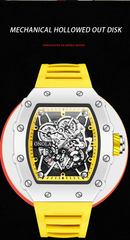 TOP Hot Selling Men Watch Fashion Brand ONOLA Quartz Silicone Tape Watches men Clock