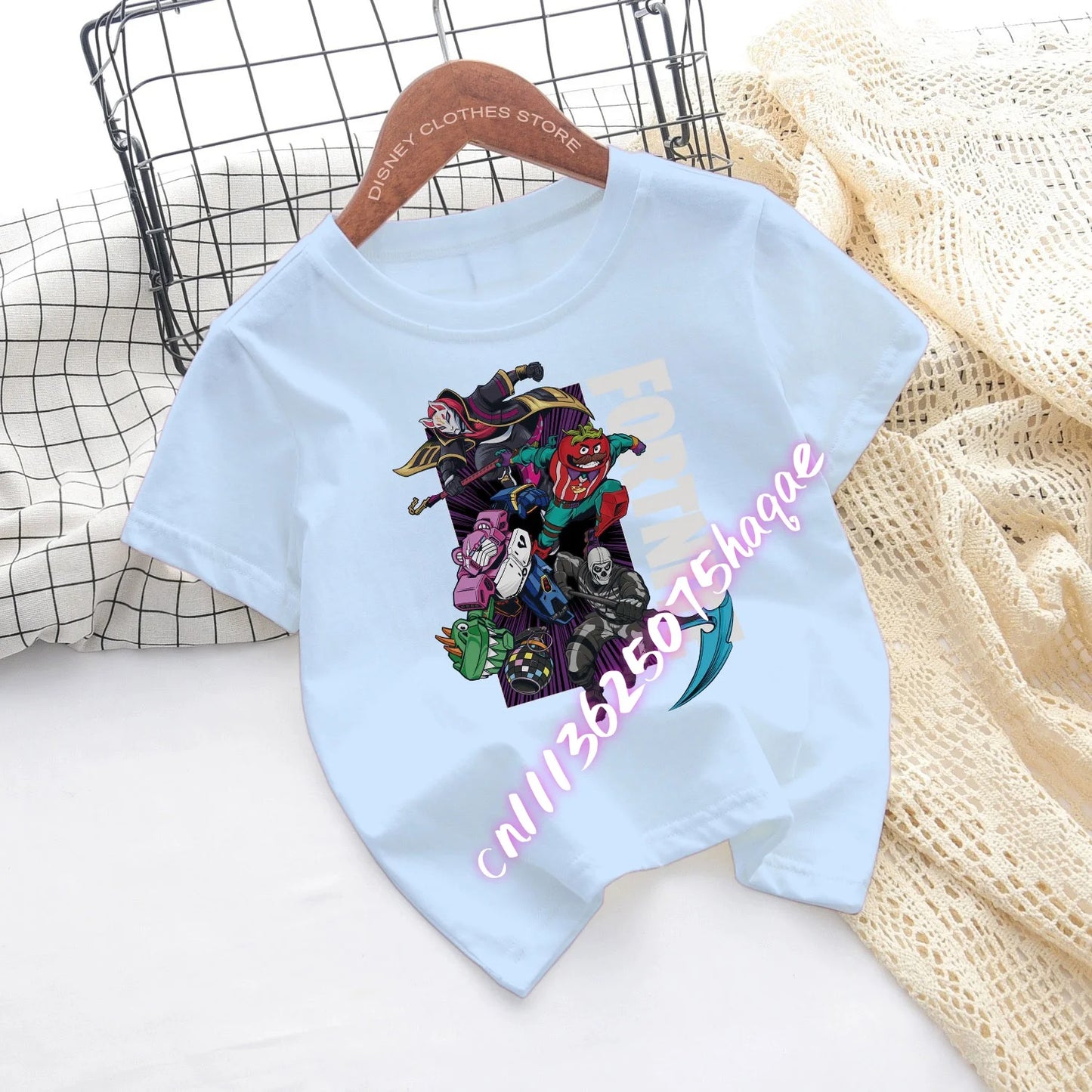 Fortnite Children’s T-shirts Game Cartoon Printed Characters Fortress Night Tees Game Short Sleeve Tops Summer Boys and Girls Clothes