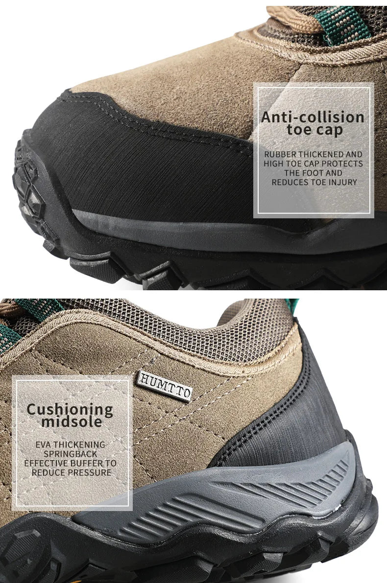 HUMTTO Sapatilhas de Caminhada para Homem, Designer de Luxo, Inverno, Escalada e Trekking, para Homem, em Pele, Outdoor, Desporto e Trabalho, 110282A