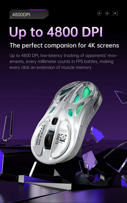 Bežični 2.4G trostruki RGB gaming miš, lagani perforirani dizajn s Chroma osvjetljenjem, žični Bluetooth e-sports miš kontroler