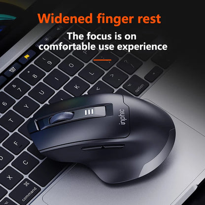 Mouse da ufficio silenzioso INPHIC con display del livello batteria, 2400DPI, wireless, adatto a computer desktop e laptop