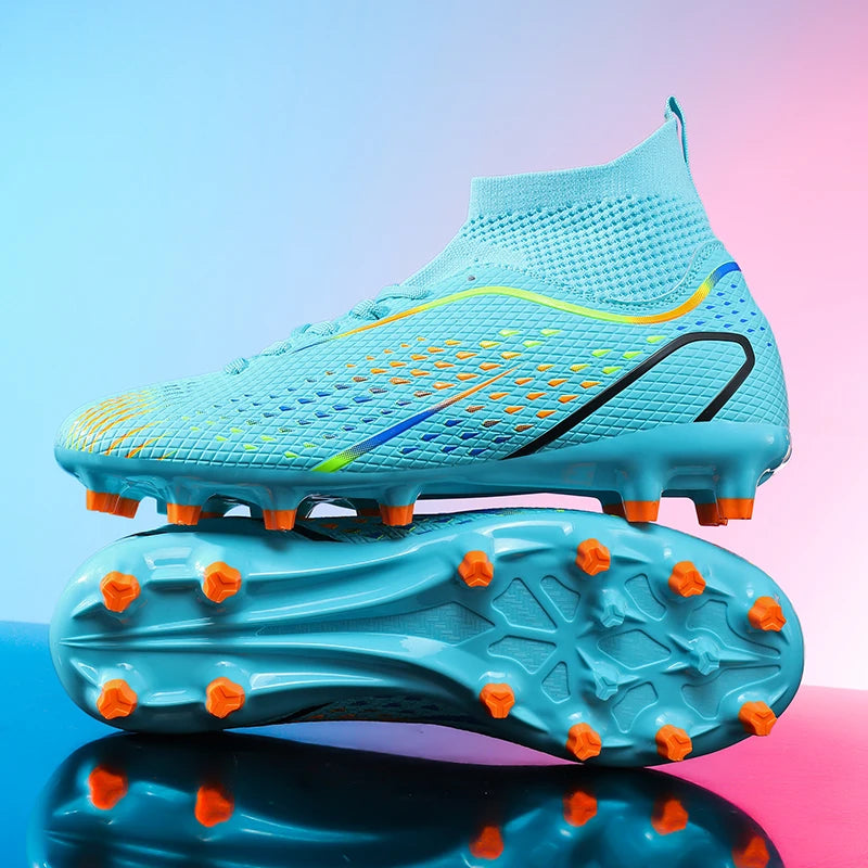 Chaussures de football FG/TF pour homme, bottes de football d'entraînement en plein air, baskets pour femme, chaussures de sport ultralégères antidérapantes, crampons de football pour terrain synthétique, grande taille