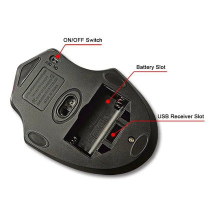 Novi bežični miš s podesivih 2000DPI, USB 3.0 prijamnikom, optički računalni miš 2.4GHz za gaming, ergonomskog dizajna za prijenosno računalo