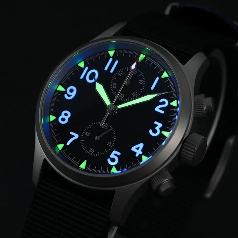 Militado VK61 VK67 Quarz-Chronographenuhr 39mm 316L-Edelstahlgehäuse 3 Zifferblätter wasserdicht 100M Multifunktions-Militäruhr