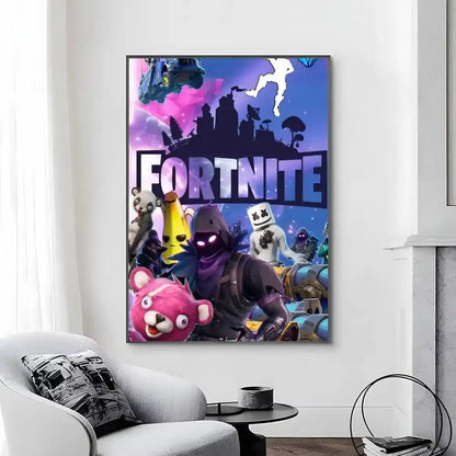Game-F-F-Fortnites Posters Self Adhesive Waterproof Ideal For Living Room Bedroom Bar Decoration