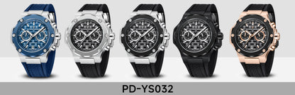 PAGANI DESIGN Men's Watches Luxury Rose Gold Sport Chronograph Japan VK64 Quartz Watch For Men Fluororubber Strap Wristwatch Men