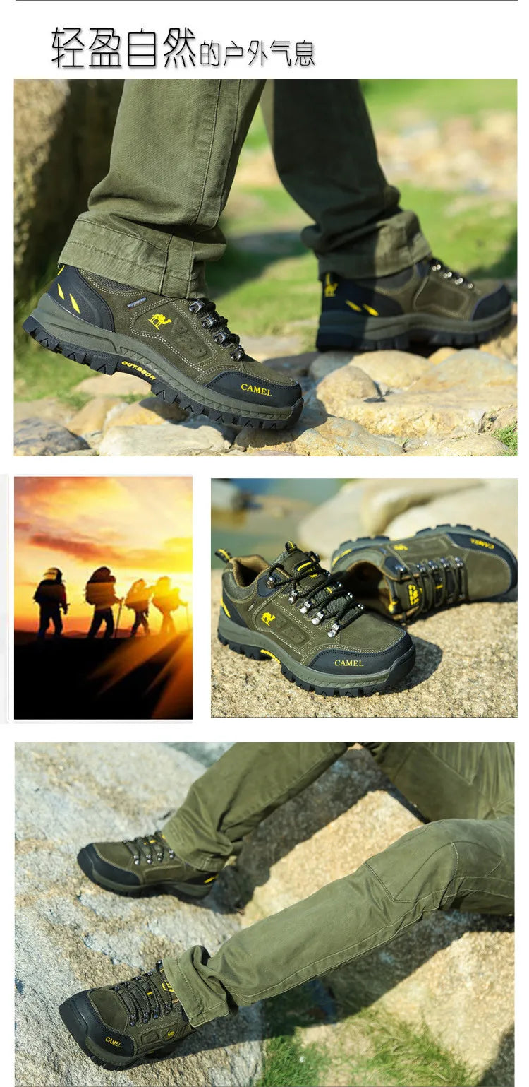 Herren-Wanderschuhe aus Veloursleder, Outdoor-Trail-Trekking-Sneaker, rutschfeste, atmungsaktive Kletterschuhe für Herren, Bergsportschuhe