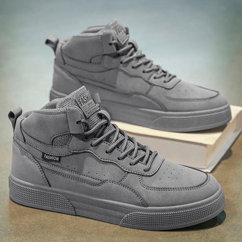 Breathable men's casual shoes, skate shoes, mid-top men's shoes, breathable and versatile sports shoes, suitable for wearing all