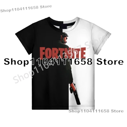 Presentes de Aniversário T-shirt F-Fortnite 3D Print Banana Peely Team Leader Bear para Homem, Tee Battle Royale Gaming, Top de Verão