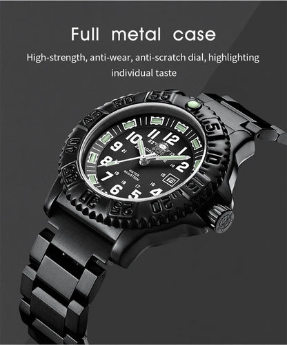 ADDIESDIVE 2023 Men's Sports Watch Military Sports Luxury Rotating Bezel Luminous Watch Nylon Strap 50m Waterproof Quartz Watch