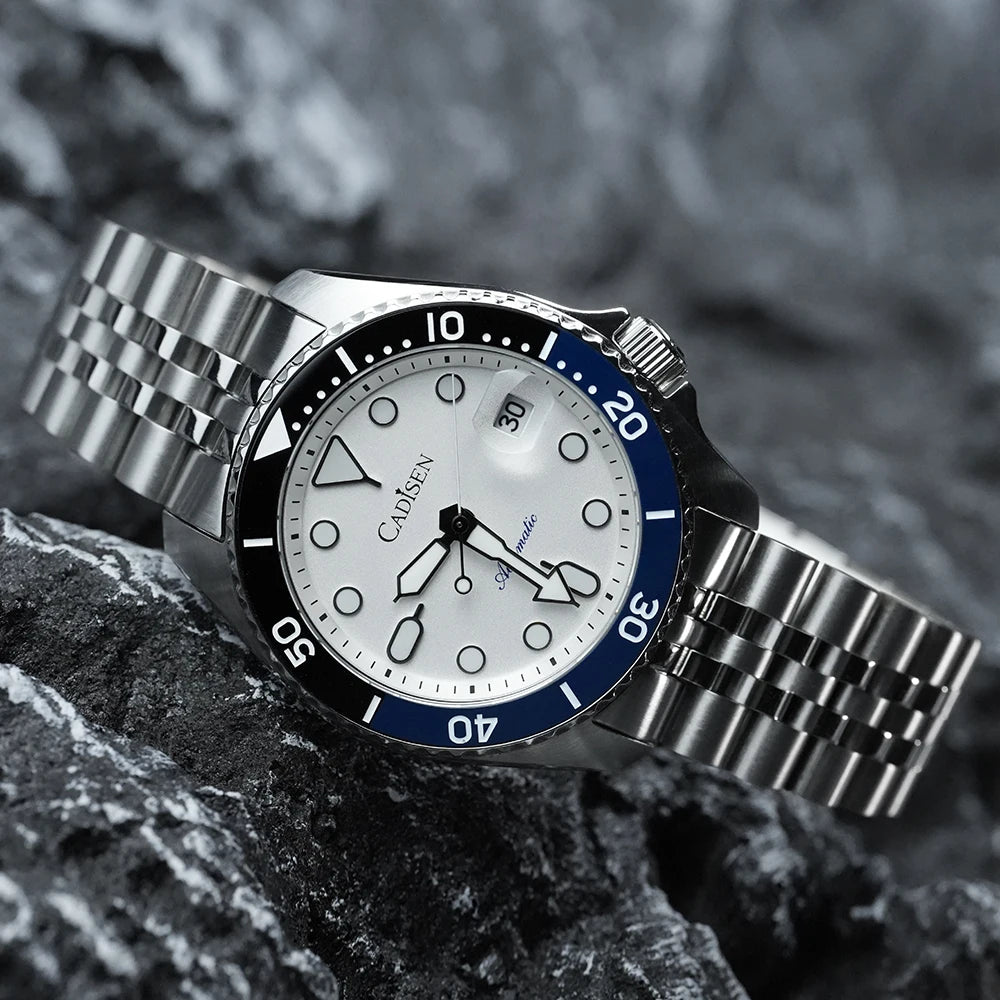 CADISEN New Luminous Men Mechanical Wristwatches Ceramic Bezel MIYOTA 8215 Sapphire Glass Automatic Watch Men Relogio Masculino