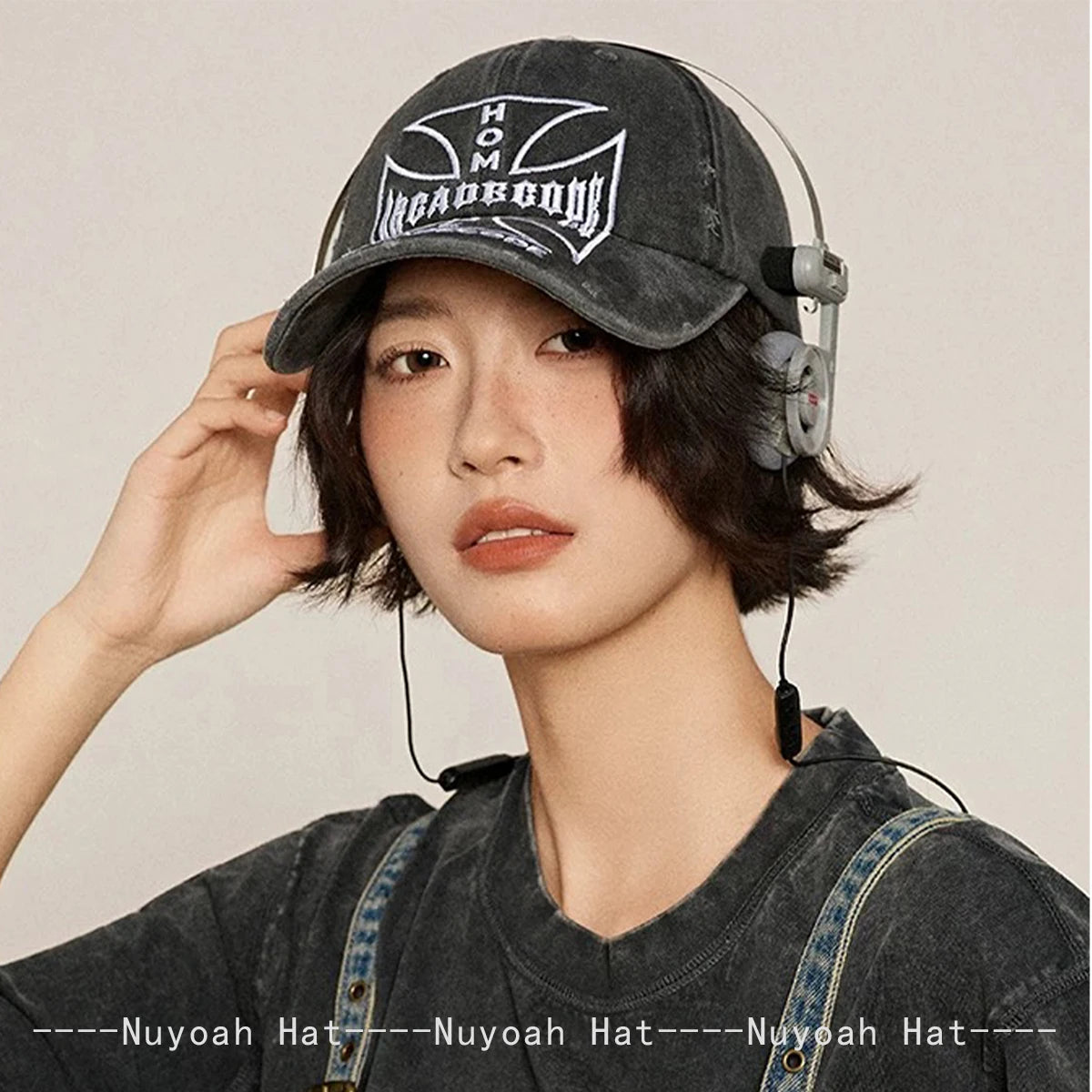 Unisex Broken Style Bull's-eye Cross Embroidery Baseball Hats Sunshade Personal Versatile Peaked Caps Street Fashion Hip Hop