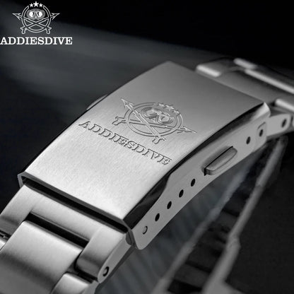 Orologio da uomo ADDIESDIVE in acciaio, stile di lusso, dotato di vetro bombato, movimento al quarzo e rivestimento luminescente blu BGW9; impermeabile fino a 100 ATM, display analogico – Modello AD2066