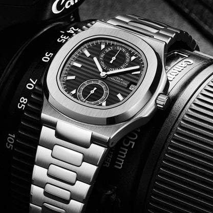 Men Watches TOP Luxury Brand Chronograph Sports Clock Men Quartz Stainless Steel Watch Male Business Wristwatch Waterproof